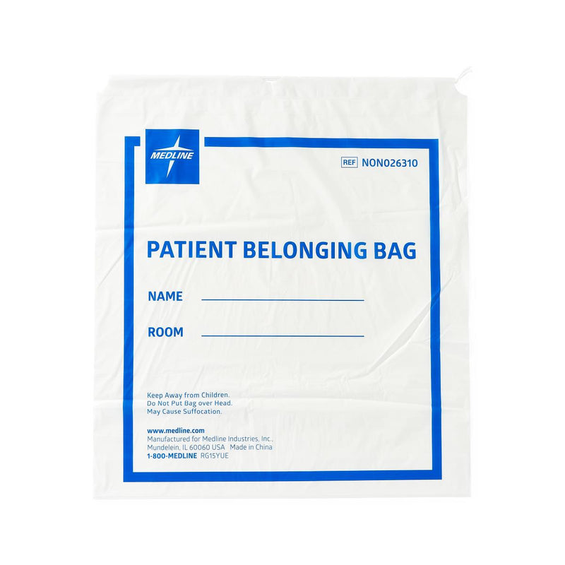 Patient Belongings Bag with Drawstring, White, 18" x 20", 250/CS  (NON026310) Case of 250