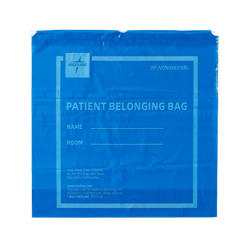 Patient Belongings Bag with Drawstring, Blue, 20" x 20", 250/CS  (NON026315BL) Case of 250