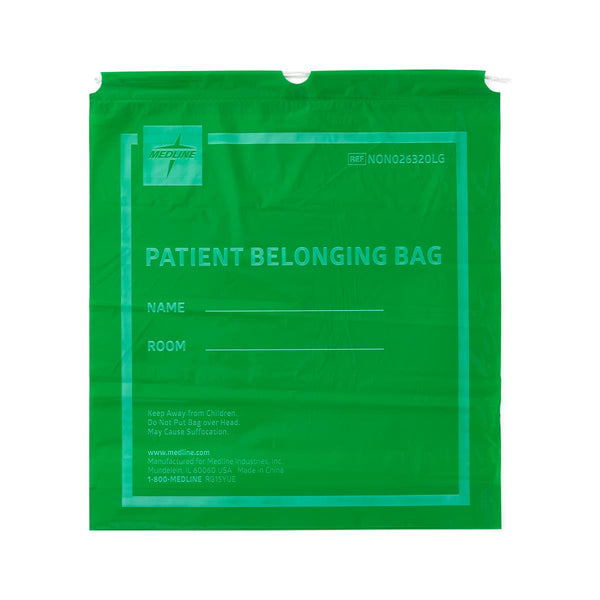 Patient Belongings Bag with Drawstring, Lime Green, 18" x 20", 250/CS  (NON026320LG) Case of 250