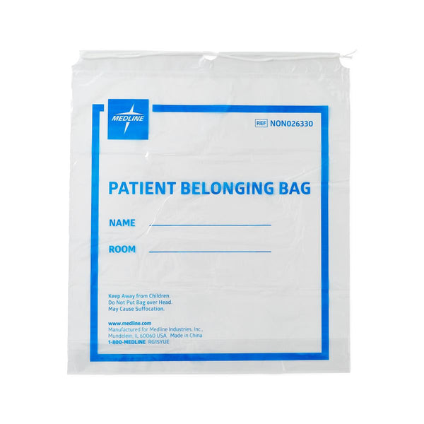 Patient Belongings Bag with Drawstring, Clear, 18" x 20", 250/CS  (NON026330) Case of 250