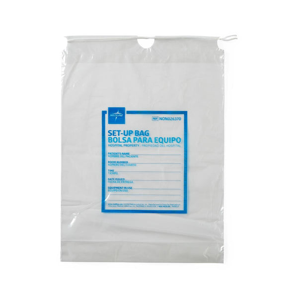 Respiratory Patient Setup Bag, Drawstring, Clear, Printed, 12" x 16", 500/CS  (NON026370) Case of 500