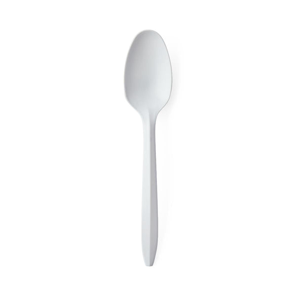 Plastic Spoon, Polypropylene, Medium-Weight, White, 5.5", 1000 Spoons/Case, 1000/CS (NON042001) Case of 1000