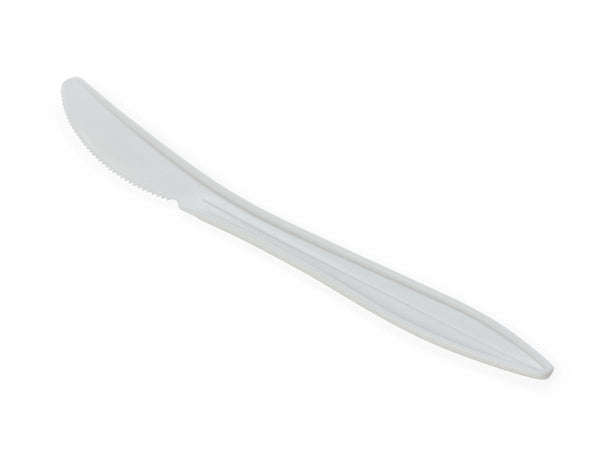 White Polypropylene Medium Weight Knife, 6.5", 1000/CS  (NON042003) Case of 1000