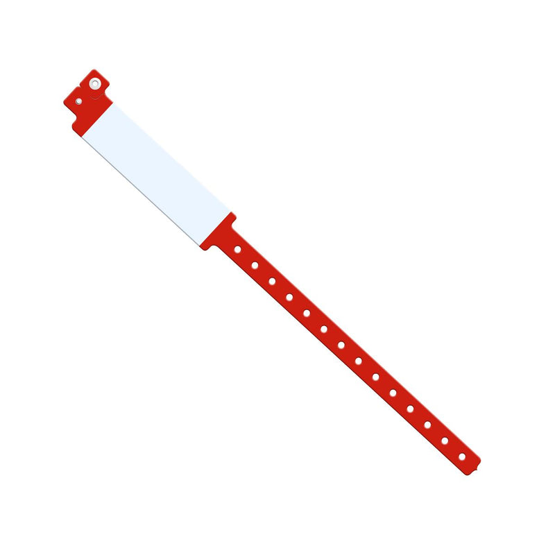 Vinyl ID Band with White Block, Adult, Red, 500/BX (NON050313) Box of 500