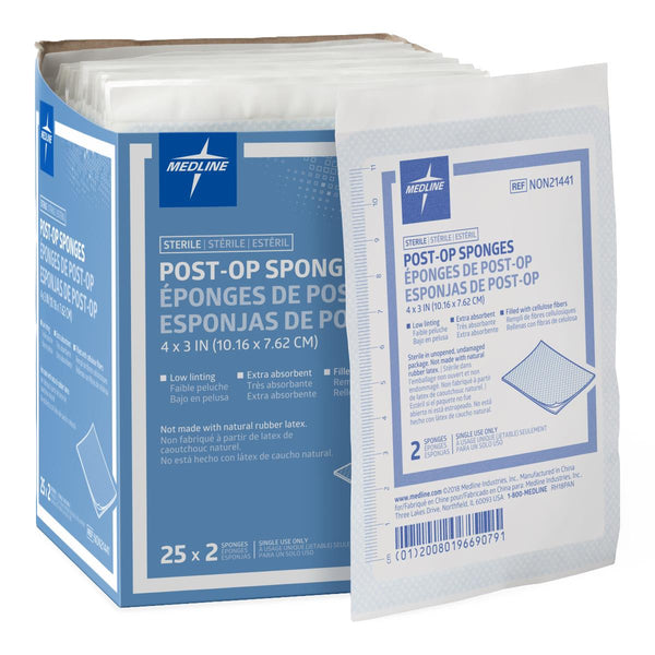 Sterile Post-Op Gauze Sponge, 4" x 3", 1200/CS  (NON21441) Case of 1200