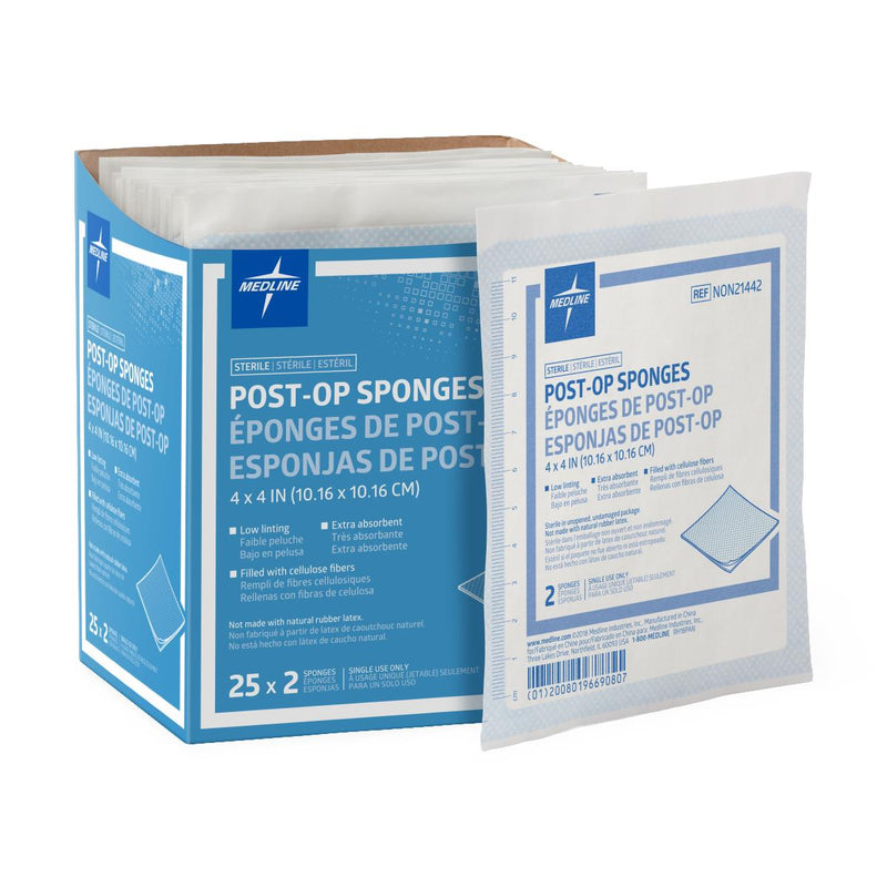 Sterile Post-Op Gauze Sponge, 4" x 4", 50/BX  (NON21442Z) Box of 50