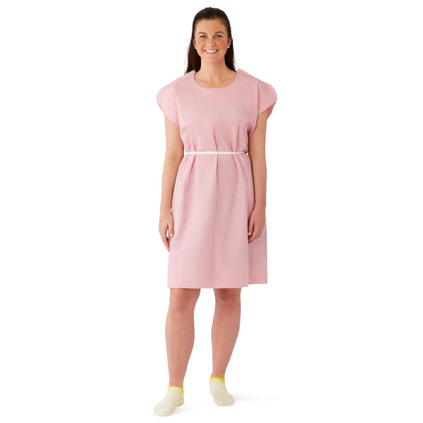 Reinforced Tissue Patient Gown, Tissue-Poly-Tissue, Disposable, Mauve, 30" x 42", 50/CS  (NON24252) Case of 50