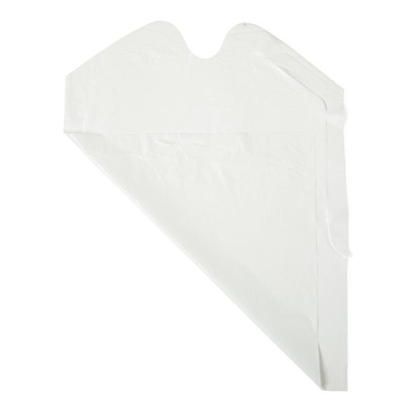 Disposable Waterproof Plastic White Bibs, 15" x 20", 500/CS  (NON24267A) Case of 500