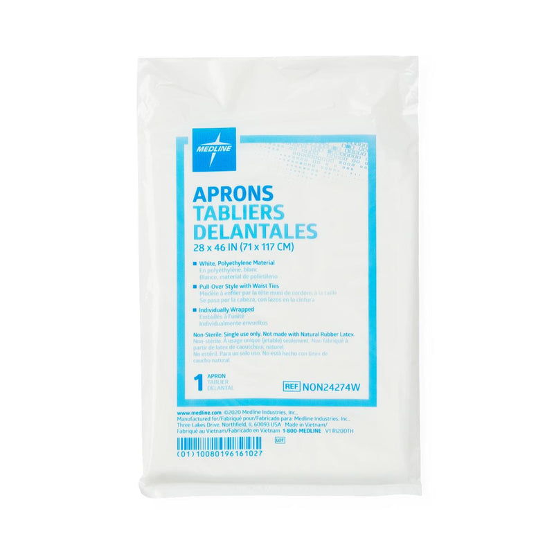 Disposable Polyethylene Apron, Midweight, 28" x 46", 1 EA (NON24274WH) Each