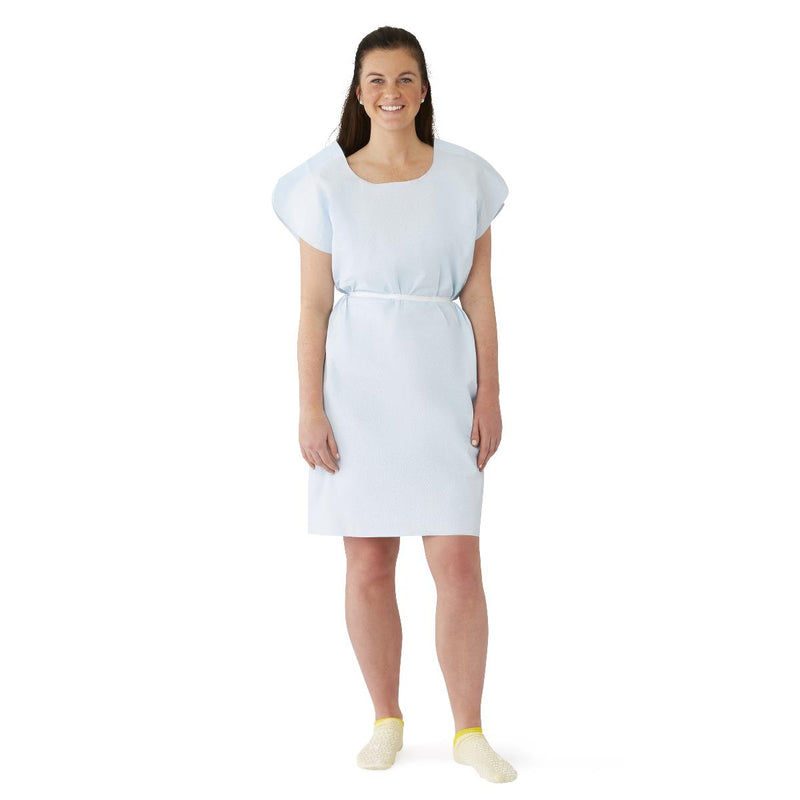 Reinforced Tissue Patient Gown, Tissue-Poly-Tissue, Disposable, Blue, 30" x 42", 1/EA  (NON24356H) Each