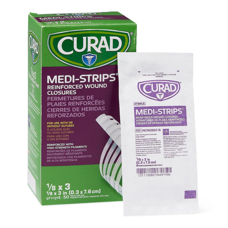 CURAD Sterile Medi-Strip Wound Closure, 1/8" x 3", 200/CS  (NON250318) Case of 200