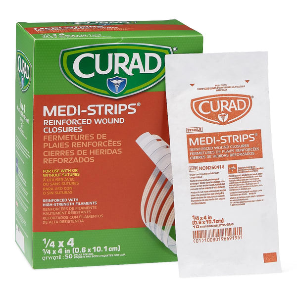 CURAD Sterile Medi-Strip Wound Closure, 1/4" x 4", 10/PK  (NON250414H) Pack of 10