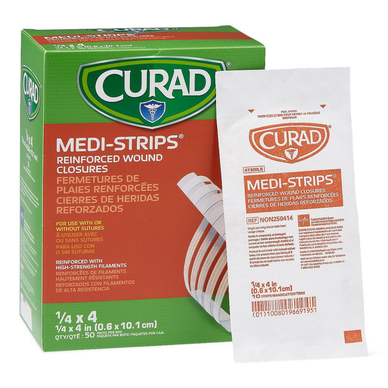 CURAD Sterile Medi-Strip Wound Closure, 1/4" x 4", 2000/CS  (NON250414) Case of 2000