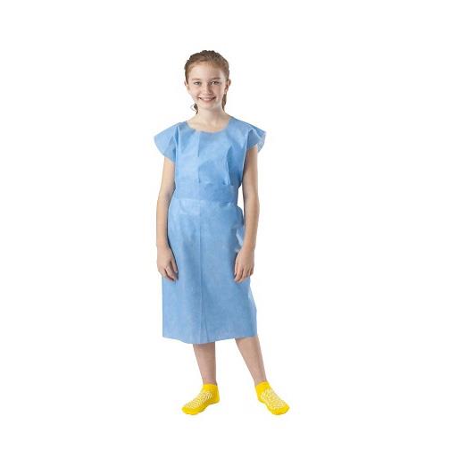 Tissue-Poly-Tissue Pediatric Gown, Blue, 21" x 36", 50/CS  (NON25363) Case of 50