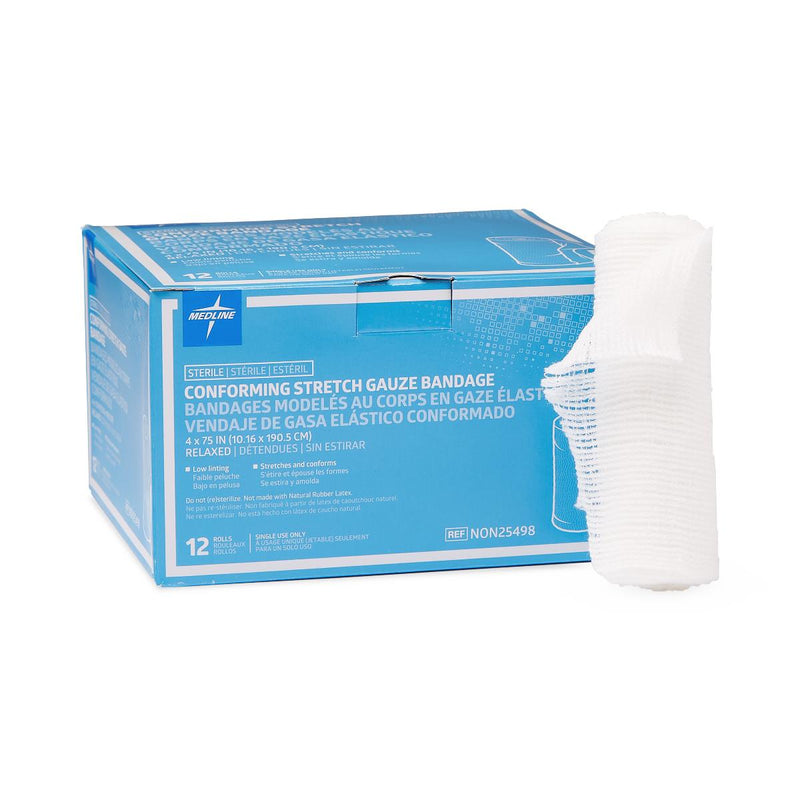 Sterile Conforming Gauze Bandage, 4" x 75", 96/CS  (NON25498) Case of 96