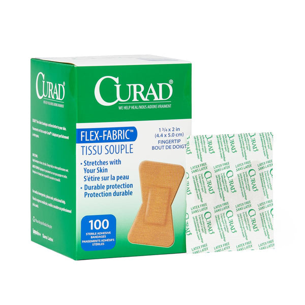 CURAD Flex-Fabric Adhesive Bandages, 1-3/4" x 2", for Fingertips, 100/Bx, 1200/CS  (NON25513) Case of 1200