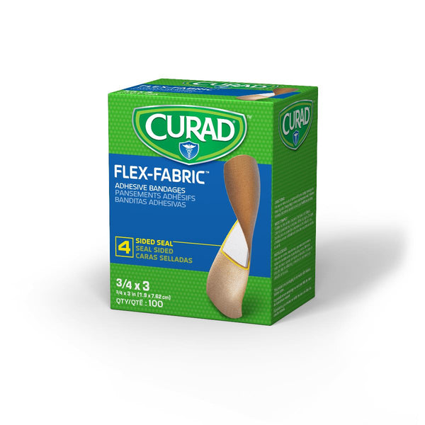 CURAD Flex-Fabric Adhesive Bandages, 3/4" x 3" Strips, Bulk Packaged (No Inner Boxes), 8100/CS  (NON25650B) Case of 8100