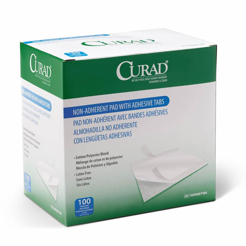 CURAD Sterile Nonadherent Pads with Adhesive Tabs, 1200/CS (NON25710A) Case of 1200