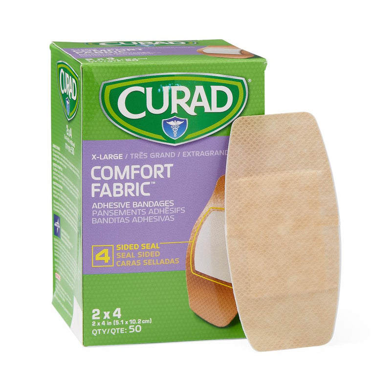 CURAD Comfort Adhesive Bandages, 2" x 4" (5.1 cm x 10.2 cm), 50/BX  (NON25744Z) Box of 50