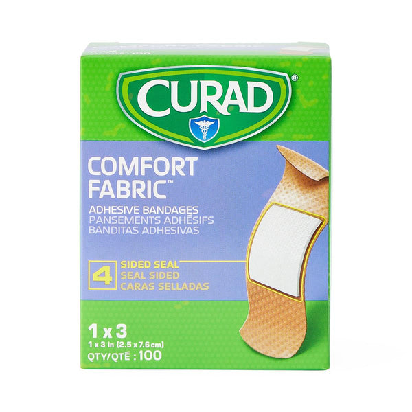 CURAD Comfort Adhesive Bandages, 1" x 3" (2.5 cm x 7.6 cm), 100/BX  (NON25760Z) Box of 100