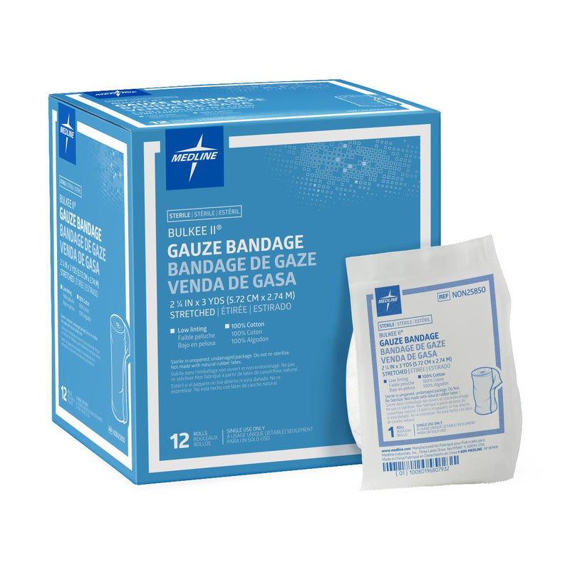 Bulkee II Sterile Cotton Gauze Bandage, 2.25" x 3 yd., 96/CS  (NON25850) Case of 96