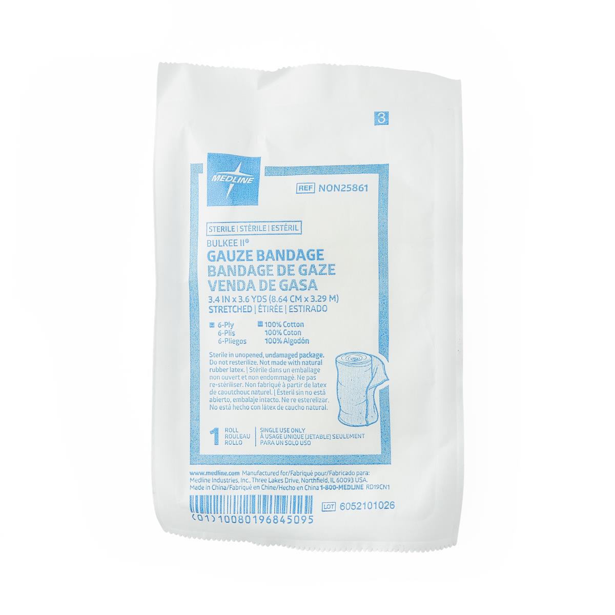 Bulkee II Sterile Cotton Gauze Bandage, 3.4