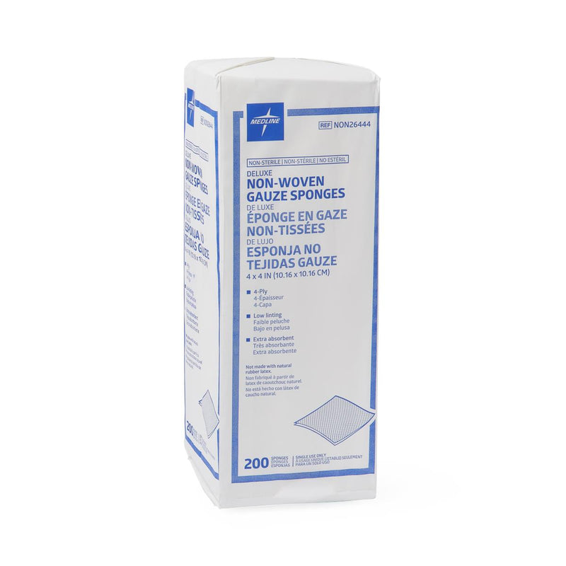 Deluxe Nonsterile Nonwoven 4-Ply Gauze Sponges, 4" x 4", 2000/CS  (NON26444) Case of 2000