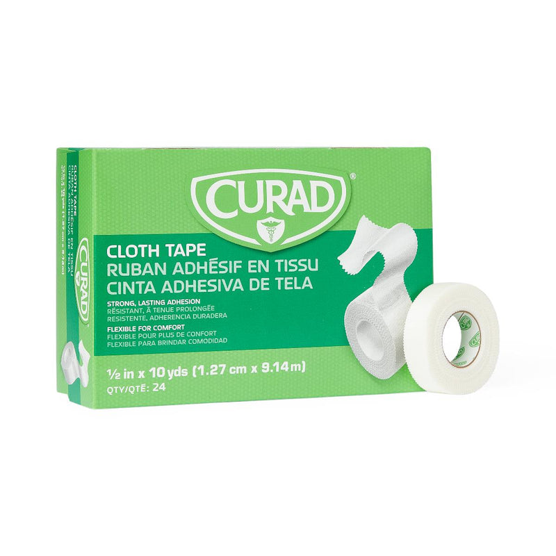 CURAD Cloth/Silk Medical Adhesive Tape, 1/2" x 10 yd., 24/BX  (NON270112Z) Box of 24