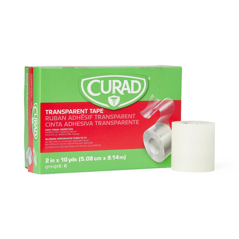 CURAD Transparent Plastic Medical Adhesive Tape, 2" x 10 yd., 6/BX (05166CS) Box of 6