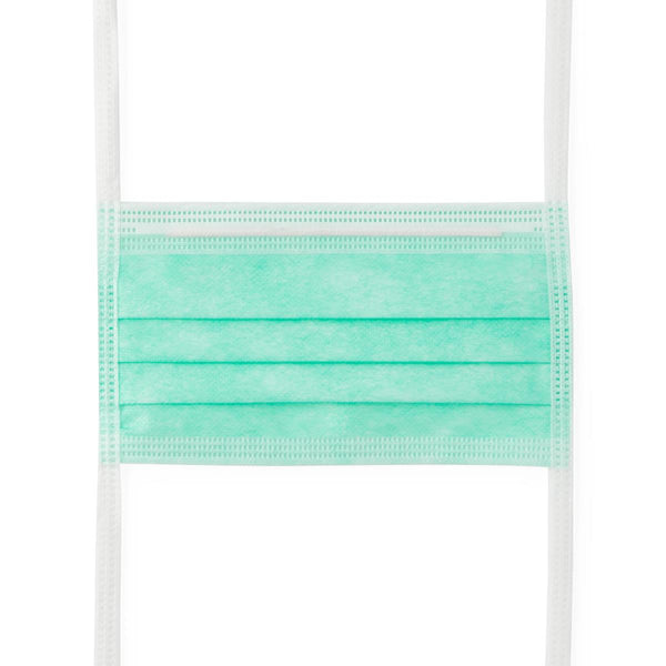Surgical Face Mask with Ties and Anti-Fog Adhesive Tape Under Peel-Away Film, Green, 50/BX (NON27361AZ) Box of 50