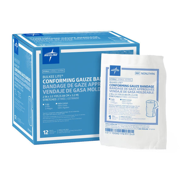 Bulkee Lite Sterile Gauze Bandage, 2" x 3.5 yd., 96/CS  (NON27496) Case of 96