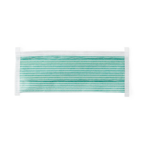 Flat-Fold-Style Surgical N95 Respirator Mask, Adjustable Size, Green/White Striped, 210/CS (NON27501) Case of 210