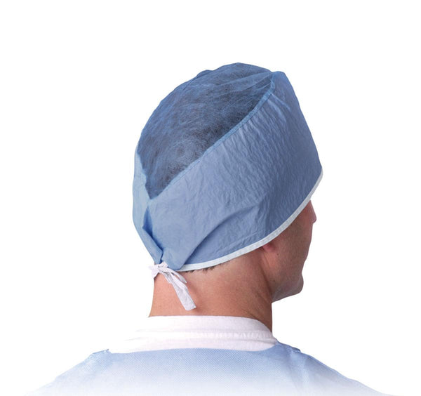 Sheer-Guard Disposable Tie-Back Surgeon Caps, Scrim Material, Blue, 100/BX  (NON28625Z) Box of 100