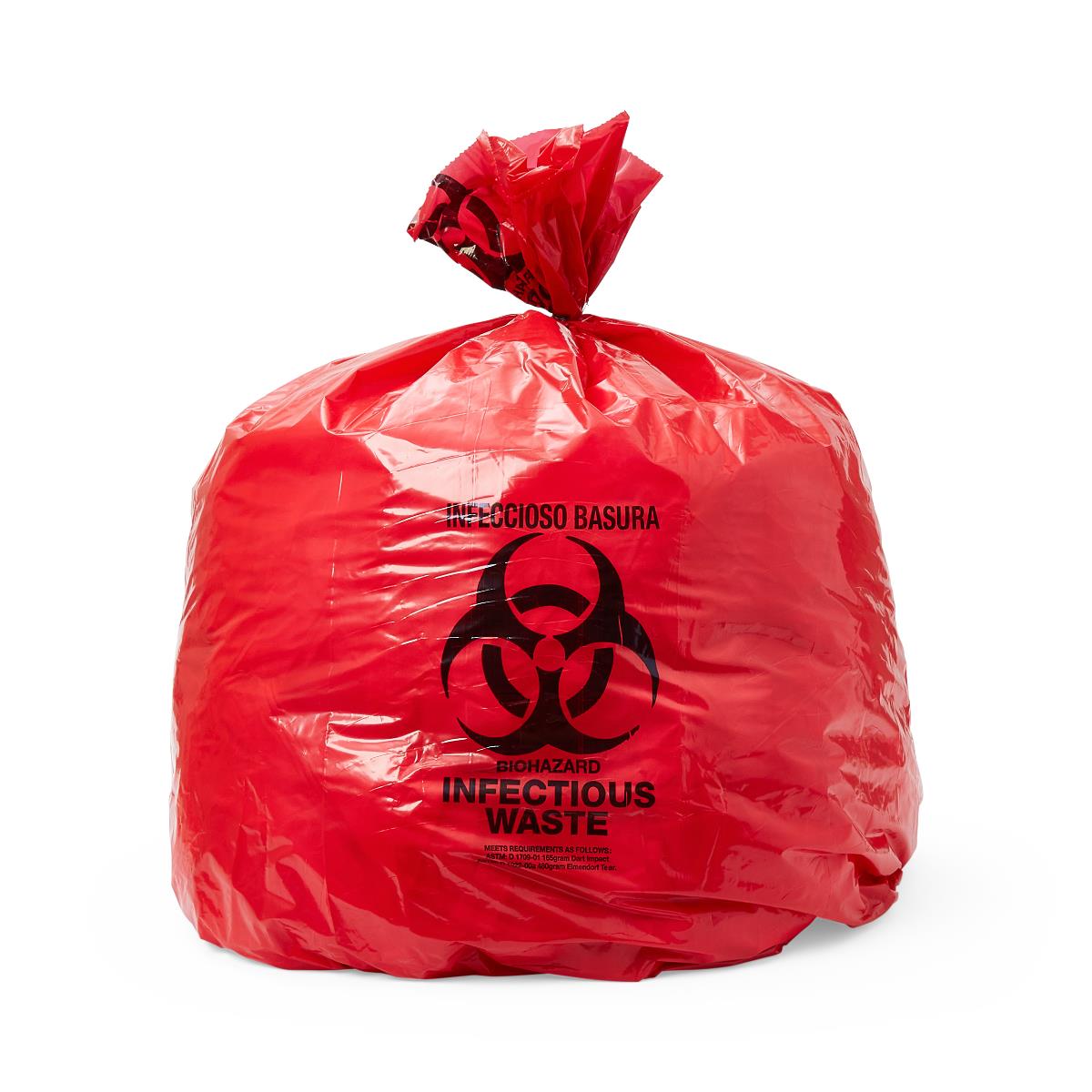 Biohazard Liner, Red, 40 x 55, 3.0 Mil, Flat, 50/CS (NON304055) Case o ...