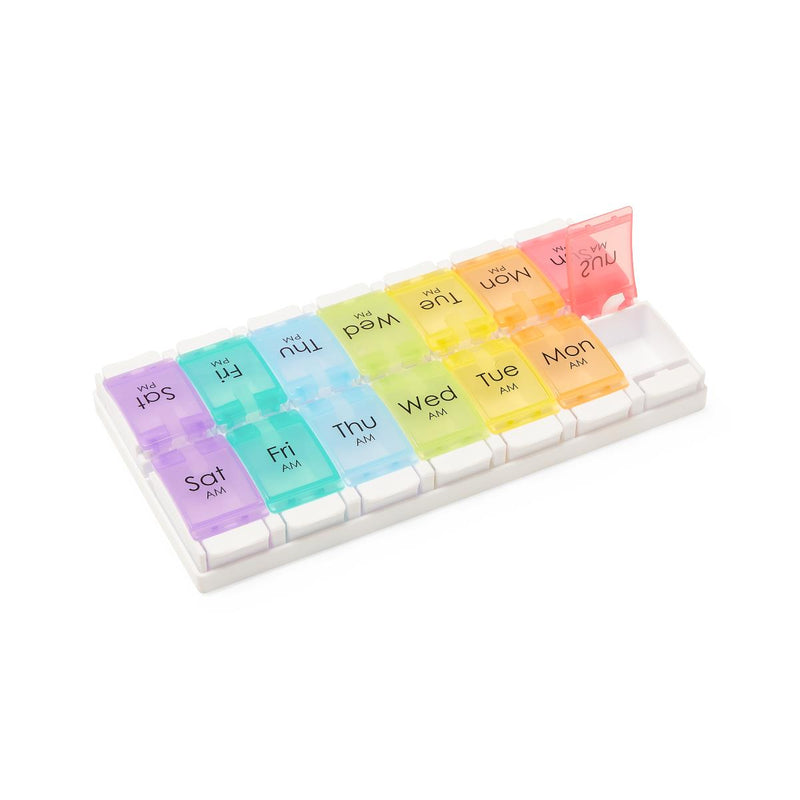 7-Day Pill Organizer with Easy Push Buttons, Multicolor, 2X/Day, 1 EA (NON36690H) Each