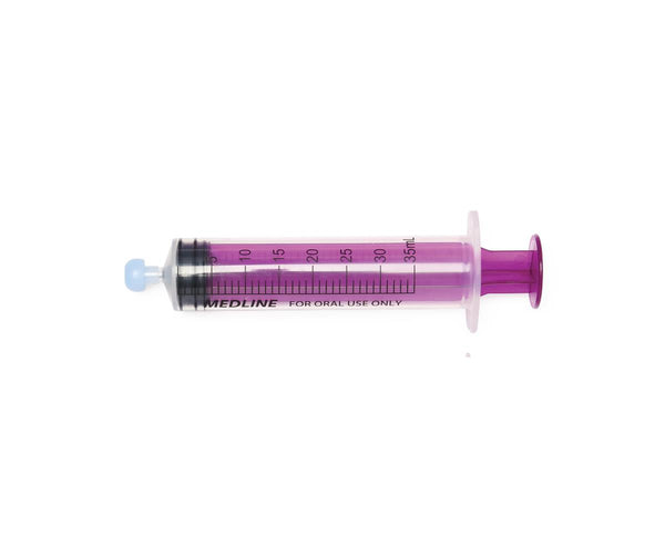 Clear Oral Syringe, Sterile, Centered Tip, 35 mL, 100/CS (NON65135) Case of 100