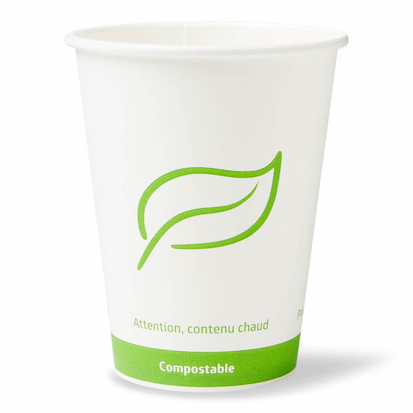 Compostable Paper Hot Beverage Cups, 12 oz., 1000/CS (NONECOHC12) Case of 1000