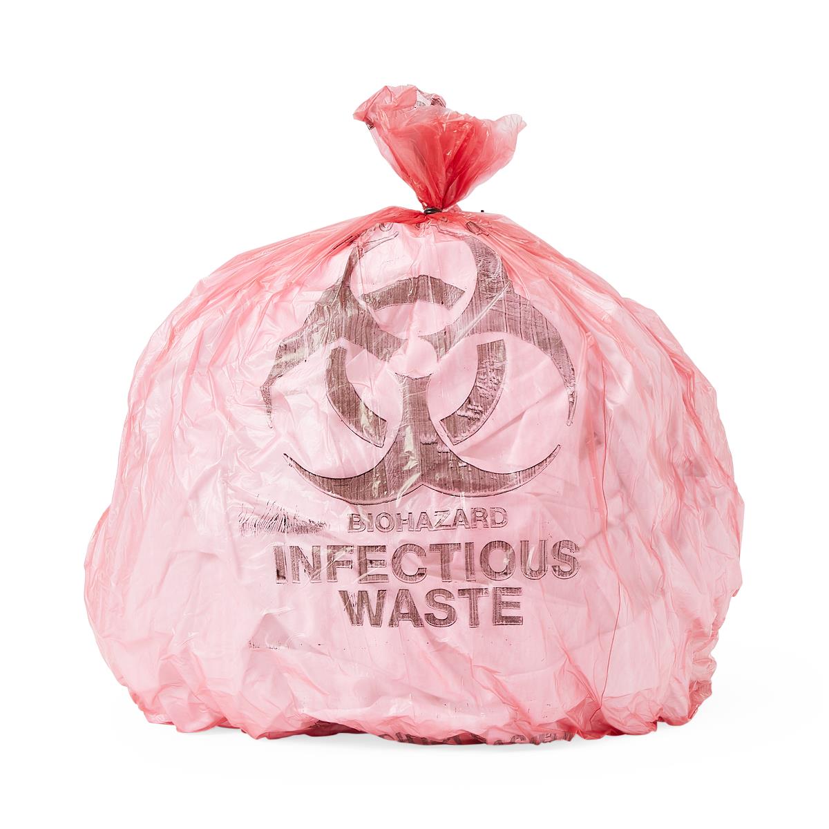 Biohazard Liner, Red, 24 x 24, 13 Mic, 25/Roll, 40 Rolls (1000 Bags)/C ...