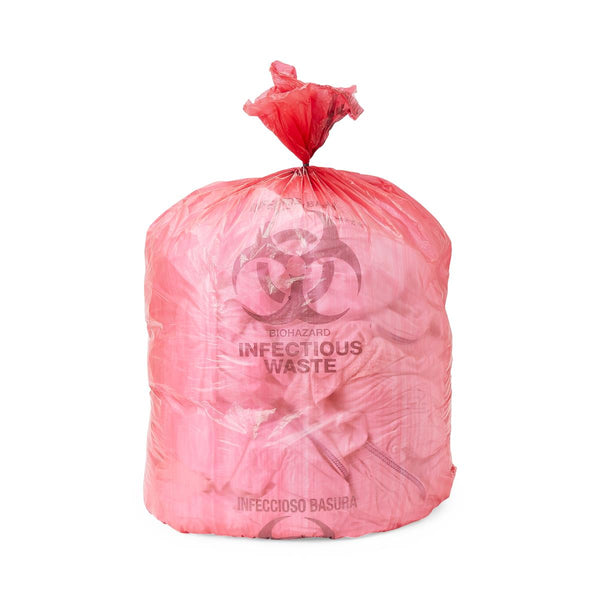 Biohazard Liner, Red, 30.5" x 43", 14 Mic, 25/Roll, 10 Rolls (250 Liners)/Case, 250/CS (NONHDR43) Case of 250