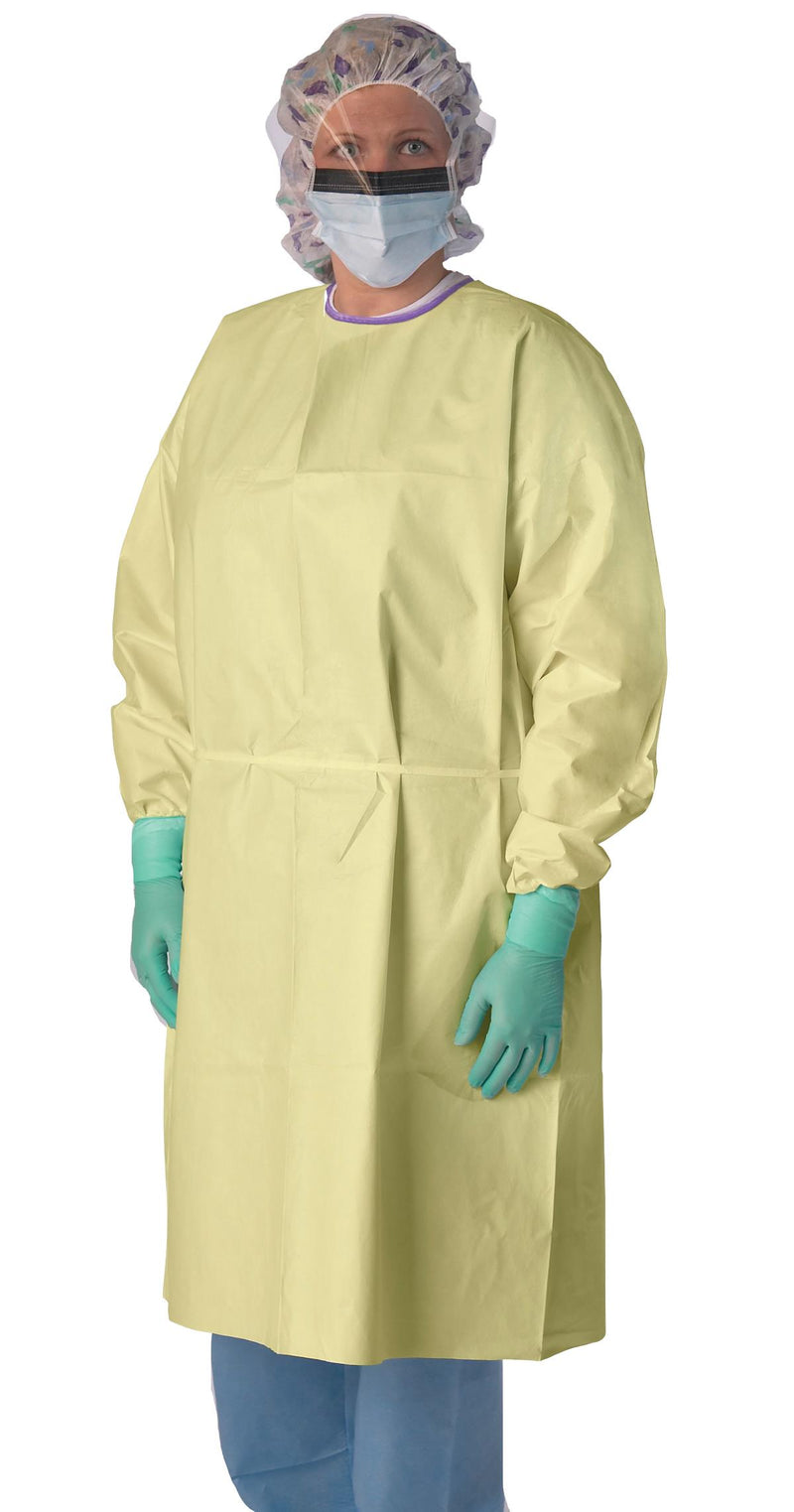 Premium AAMI Level 3 Isolation Gown with Elastic Wrists, Yellow, Size XL, 100/CS  (NONLV315XL) Case of 100