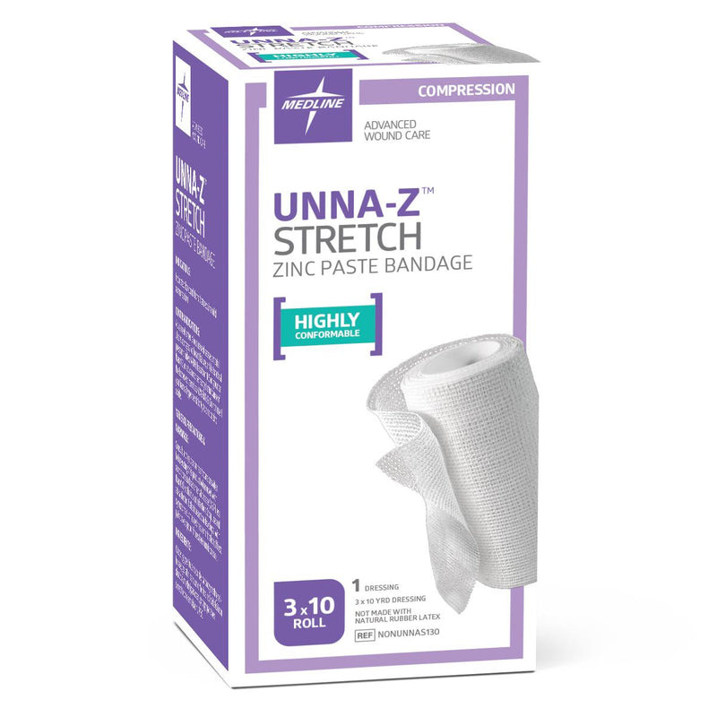 Unna-Z Stretch Zinc Oxide Compression Bandage, 3" x 10 yd., 1/EA  (NONUNNAS130H) Each