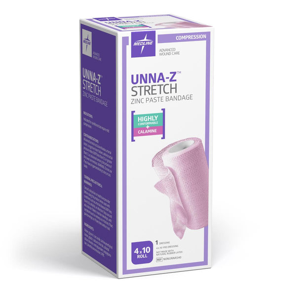 Unna-Z Stretch Zinc Oxide Compression Bandage with Calamine, 4" x 10 yd., 1/EA  (NONUNNAS40H) Each