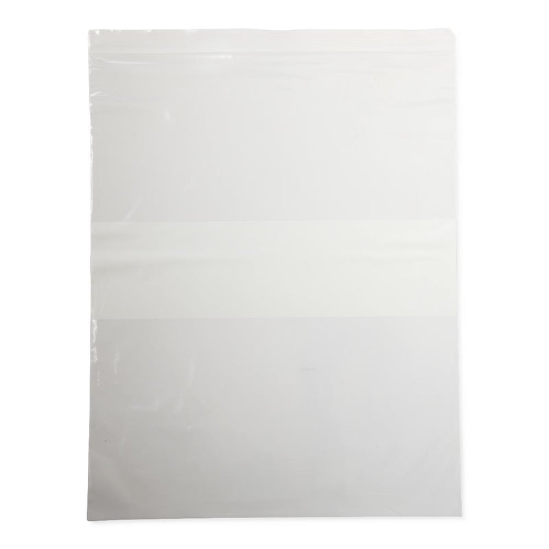 Plastic Bags with Zip Closure and White Write-On Block, 2 mil, 12" x 15", 100/BG (NONZIP1215Z) Bag of 100