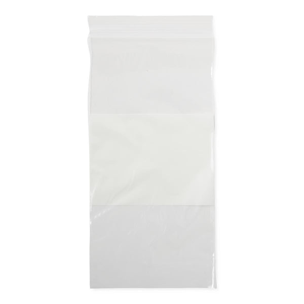 Plastic Bags with Zip Closure and White Write-On Block, 2 mil, 4" x 8", 100/BX (NONZIP48Z) Box of 100