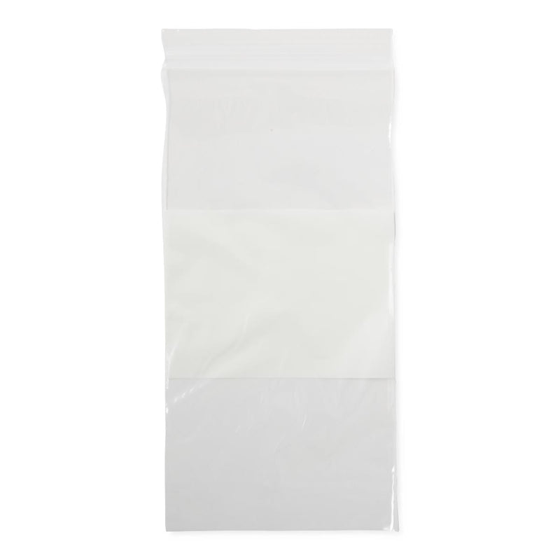 Plastic Bags with Zip Closure and White Write-On Block, 2 mil, 4" x 8", 100/BX (NONZIP48Z) Box of 100