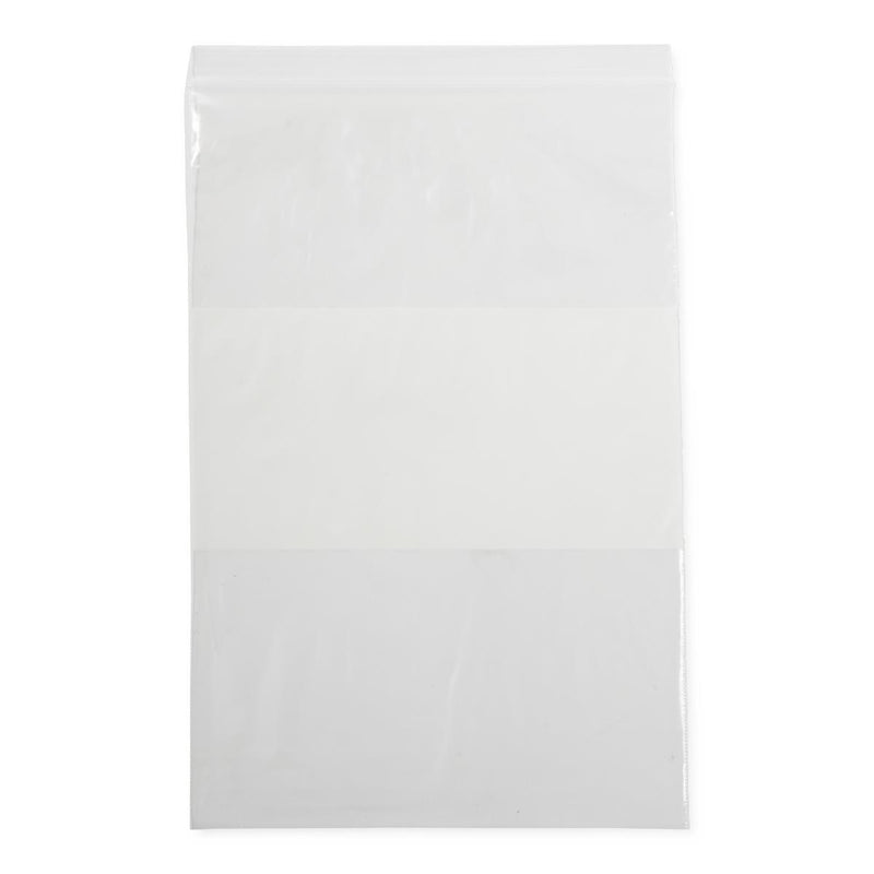 Plastic Bags with Zip Closure and White Write-On Block, 2 mil, 6" x 9", 100/PK  (NONZIP69Z) Pack of 100