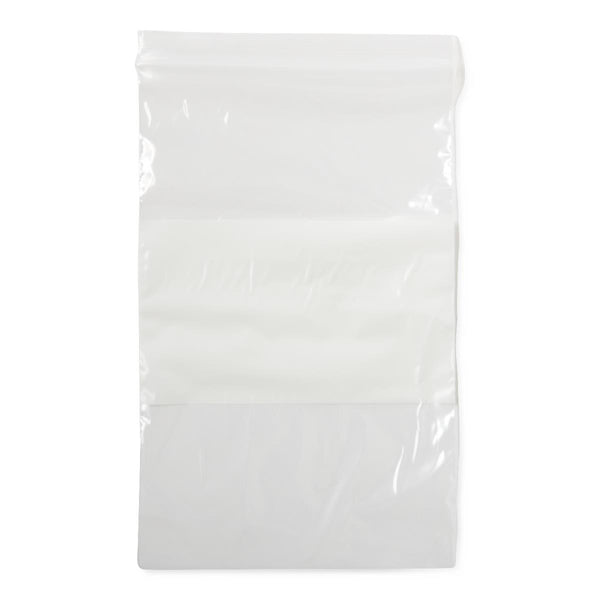 Plastic Bags with Zip Closure and White Write-On Block, 2 mil, 5" x 8", 100/PK (NONZIP58Z) Pack of 100
