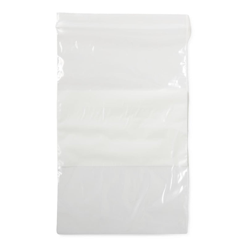 Plastic Bags with Zip Closure and White Write-On Block, 2 mil, 5" x 8", 100/PK (NONZIP58Z) Pack of 100