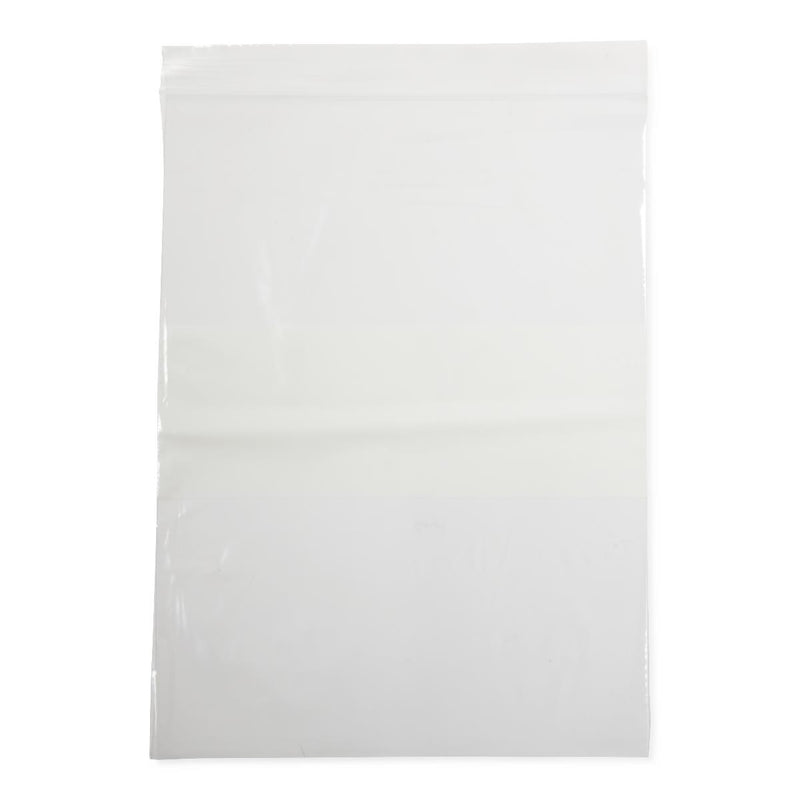 Plastic Bags with Zip Closure and White Write-On Block, 2 mil, 9" x 12", 100/PK  (NONZIP912Z) Pack of 100