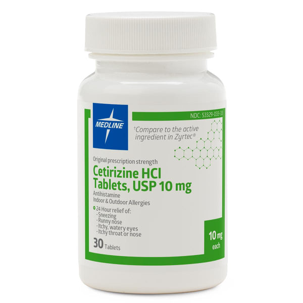 Cetirizine Tablets, 10 mg, 30/Bottle, 64/CS (OTCM00015) Case of 64
